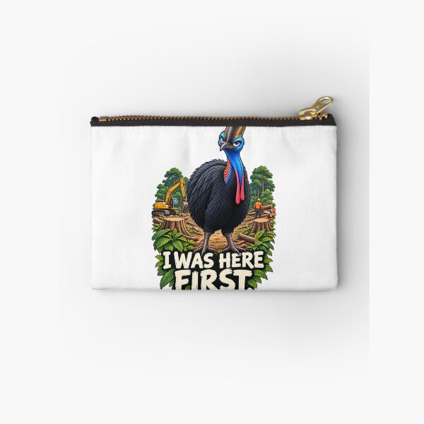 Item preview, I Was Here First – Southern Cassowary Wildlife designed and sold by Animal Puns.