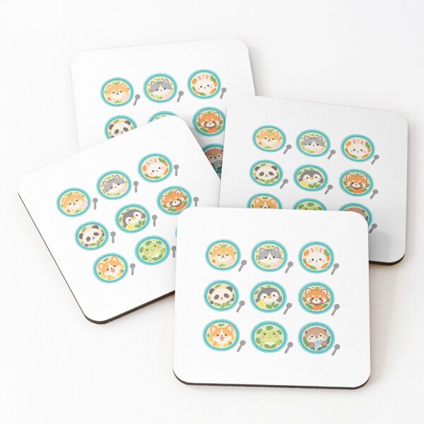 Item preview, Kawaii Animals in Bowls – Cute Pastel Japanese Food Art designed and sold by StickerJas.