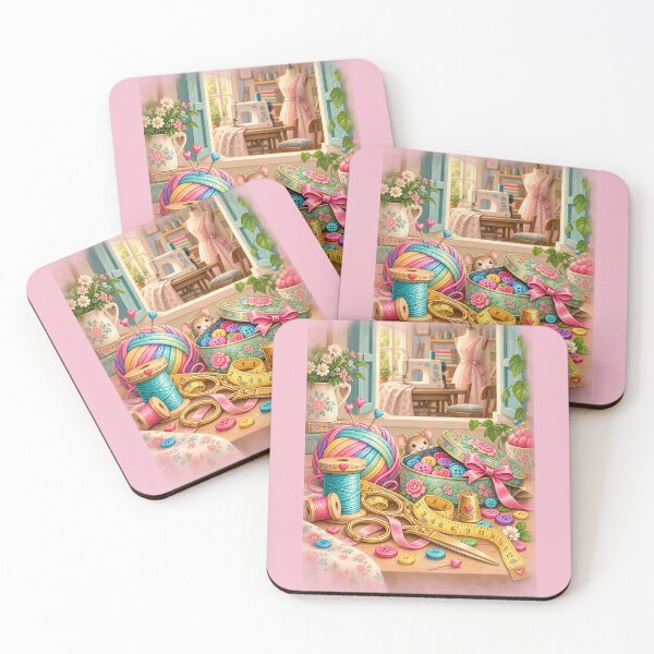 Item preview, Vintage and Charming Sewing Room – Pink designed and sold by JessouArt.