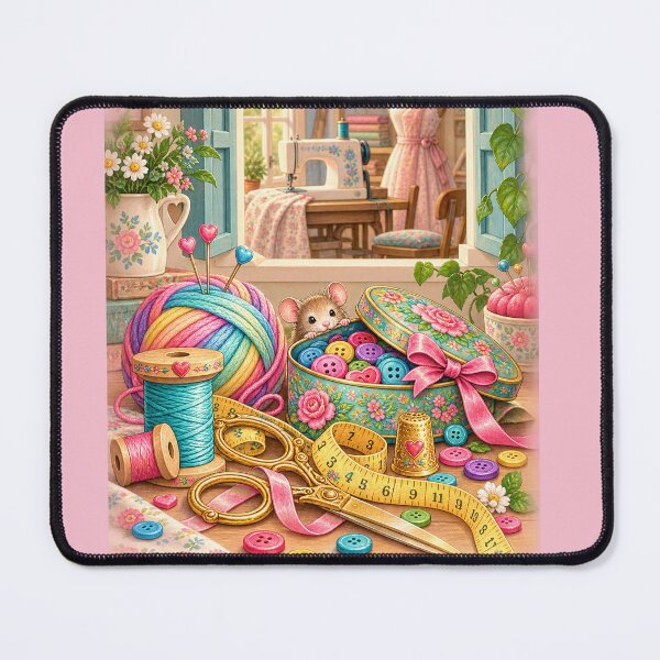 Item preview, Vintage and Charming Sewing Room – Pink designed and sold by JessouArt.