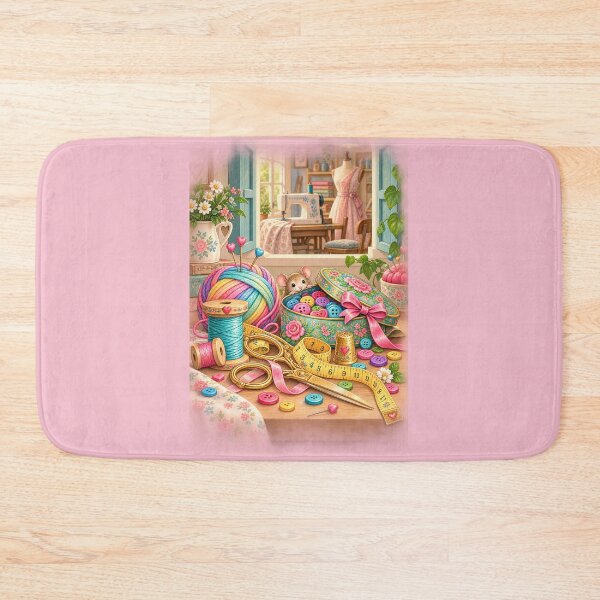 Item preview, Vintage and Charming Sewing Room – Pink designed and sold by JessouArt.