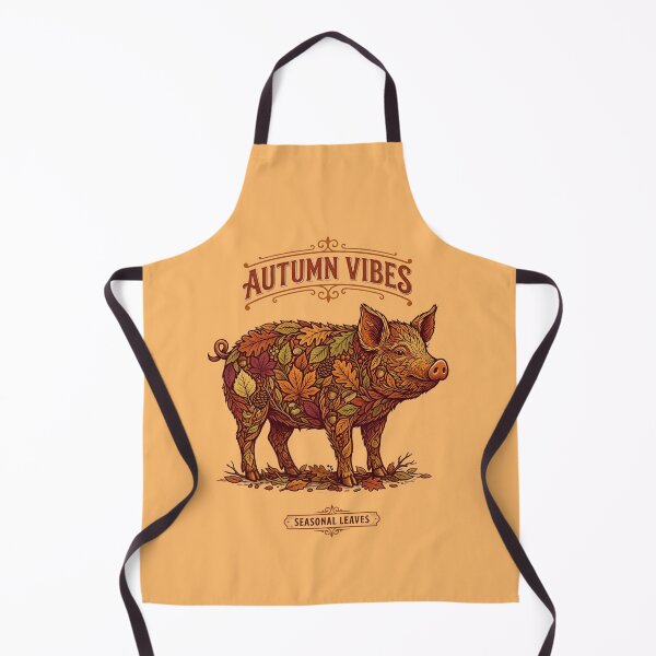 Item preview, Autumn vibes, seasonal leaves - Pig in fall outfit - Autumn design animals designed and sold by ParadoxParadox.