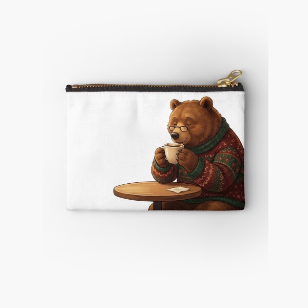 Item preview, Cozy Brown Bear Drinking Coffee Art designed and sold by DreamArtis.