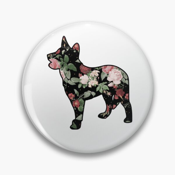 Item preview, Dark Floral Australian Cattle Dog (With Tail)  designed and sold by OldNorthRepublic.