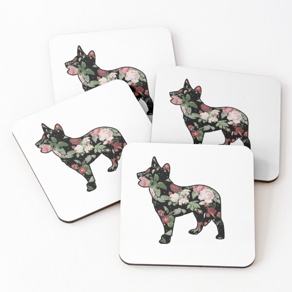 Item preview, Dark Floral Australian Cattle Dog (With Tail)  designed and sold by OldNorthRepublic.