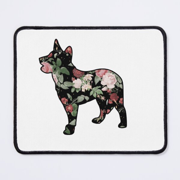 Item preview, Dark Floral Australian Cattle Dog (With Tail) designed and sold by OldNorthRepublic.