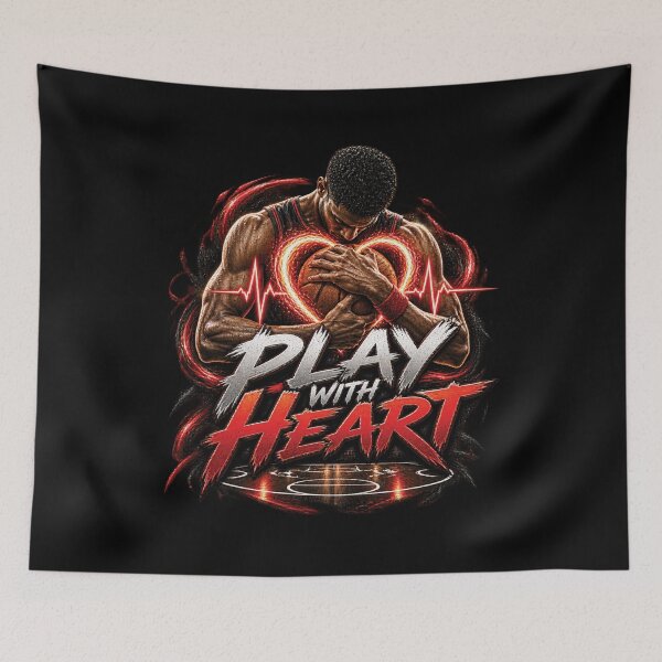 Item preview, Play With Heart Basketball Player - Motivational Sports Art designed and sold by M. Mamdouh Artworks.