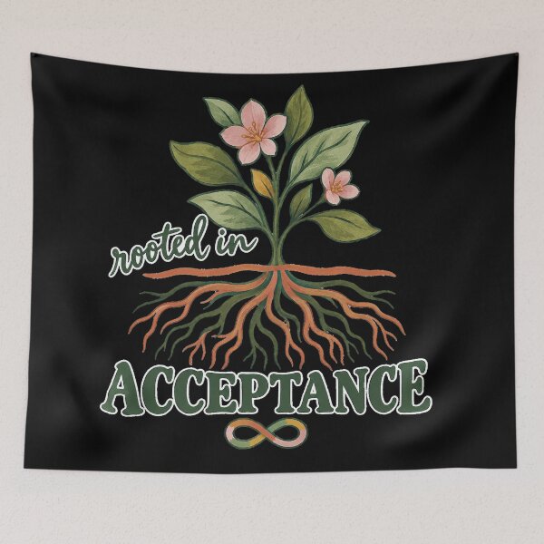 Item preview, Rooted in Acceptance Neurodiversity Infinity Botanical Roots designed and sold by Ela-graphicwiz.