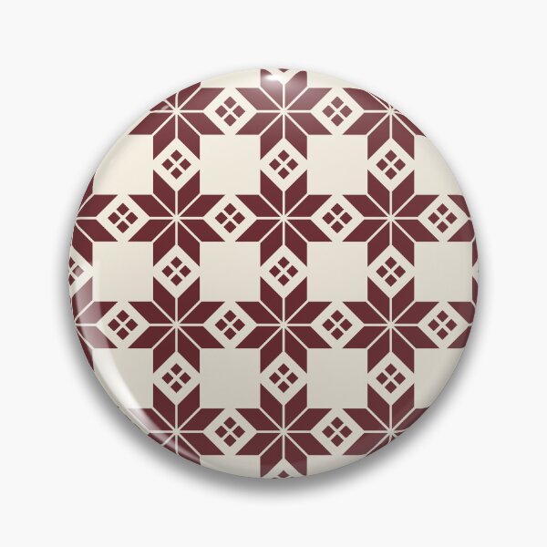 Item preview, Snowflake Fairisle Check in Cream and Maroon designed and sold by YesterdayColl.