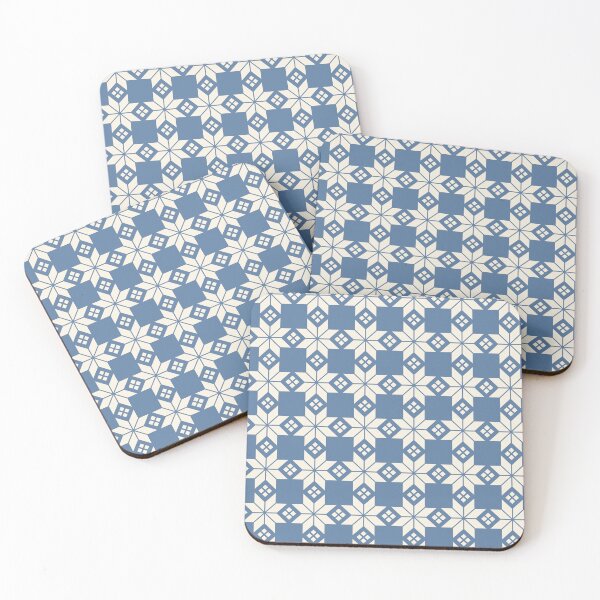 Item preview, Snowflake Fairisle Check in Ice Blue and Cream designed and sold by YesterdayColl.