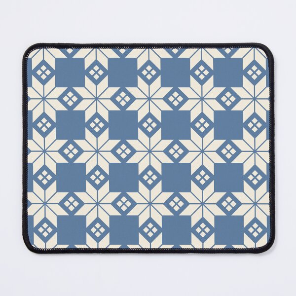 Item preview, Snowflake Fairisle Check in Ice Blue and Cream designed and sold by YesterdayColl.