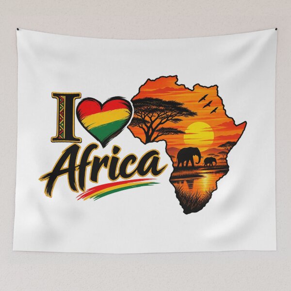 Item preview, I Love Africa Woman – African Sunset and Map of Africa designed and sold by POP FACTORY.