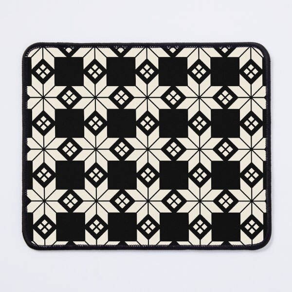 Item preview, Snowflake Fairisle Check in Black and Cream designed and sold by YesterdayColl.