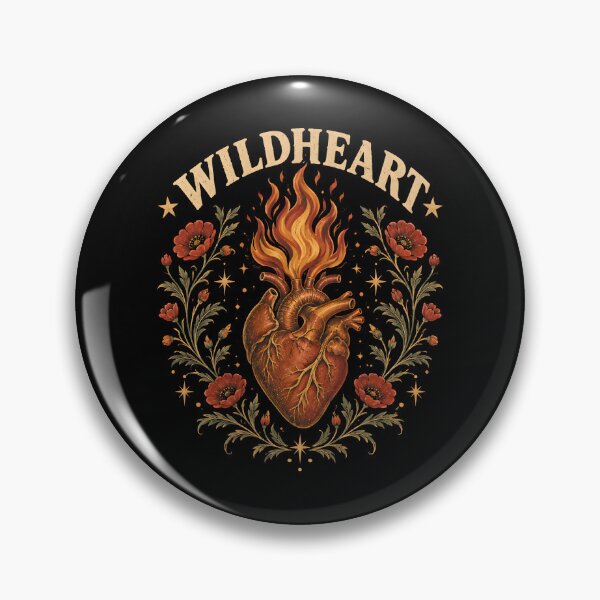 Item preview, Wildheart Flaming Heart Folk Art designed and sold by metalsnak.