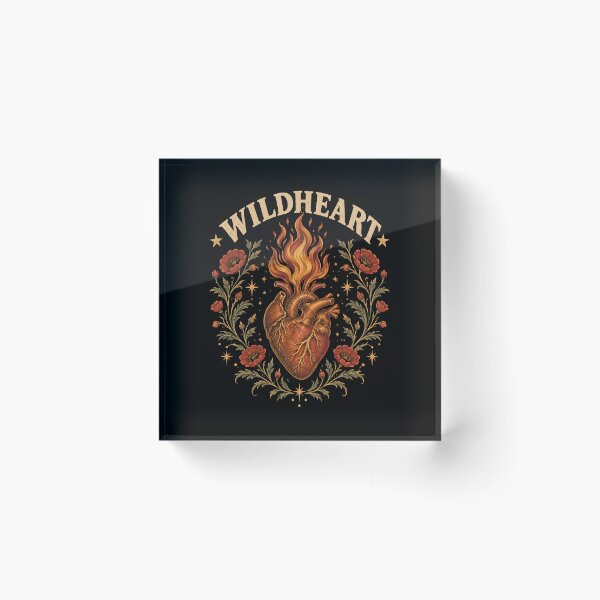 Item preview, Wildheart Flaming Heart Folk Art designed and sold by metalsnak.