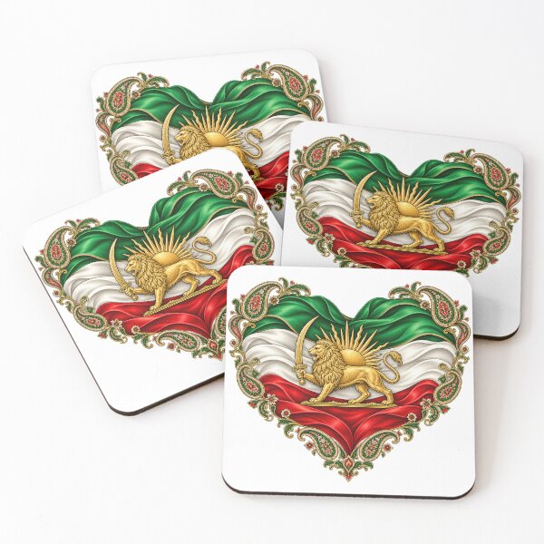 Item preview, Lion and Sun Heart Ribbons – Persian Shir o Khorshid Iran Heritage Design designed and sold by My Joyful Charm Store.