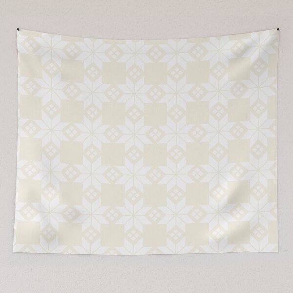 Item preview, Snowflake Fairisle Check in Tonal Cream and White designed and sold by YesterdayColl.