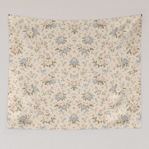 Item preview, Vintage Blue Floral Garden Pattern designed and sold by DoobleU.