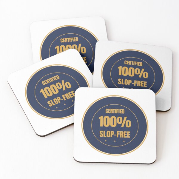 Item preview, Certified Slop-Free Funny AI Badge Sticker designed and sold by BerkleyCo.