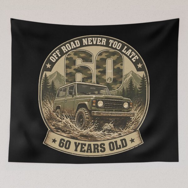 Item preview, Off Road Never Too Late 60 Years Old 60th Birthday Retro Gifts designed and sold by LeSoniPapaPrint.