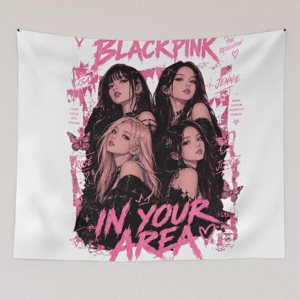 Item preview, BLACKPINK In Your Area – Pink K-Pop Anime Style Poster Fan Art designed and sold by storeAC.