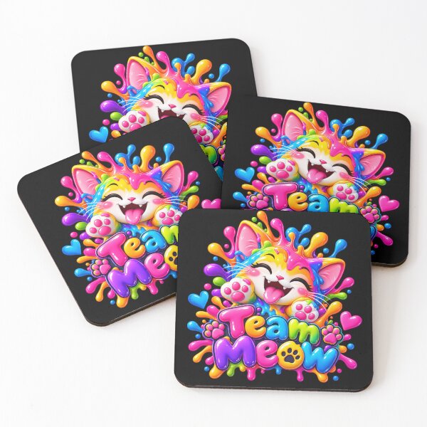 Item preview, Team Meow Color Splash – Cute Rainbow Cat Paw Design designed and sold by IMuDesigner.