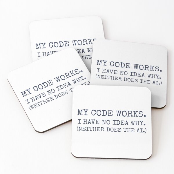 Item preview, My Code Works No Idea Why Funny Dev Sticker designed and sold by BerkleyCo.