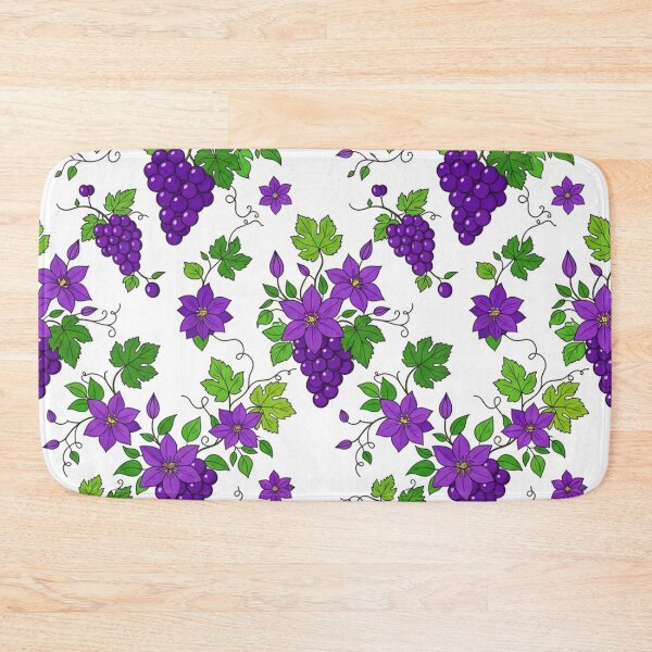 Item preview, Vibrant Purple Grapes And Flowers Pattern designed and sold by Owcomm.