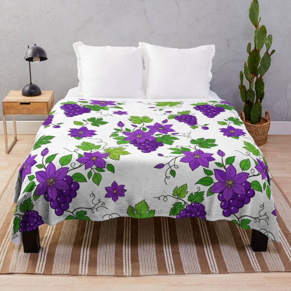 Item preview, Vibrant Purple Grapes And Flowers Pattern designed and sold by Owcomm.