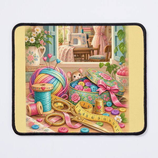 Item preview, Vintage and Charming Sewing Room – Yellow designed and sold by JessouArt.