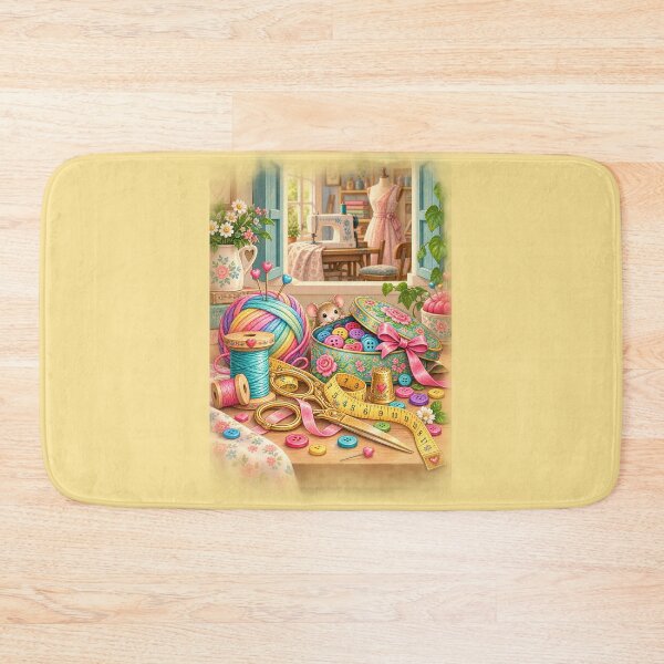 Item preview, Vintage and Charming Sewing Room – Yellow designed and sold by JessouArt.