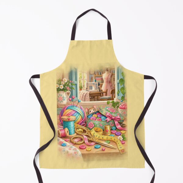 Item preview, Vintage and Charming Sewing Room – Yellow designed and sold by JessouArt.