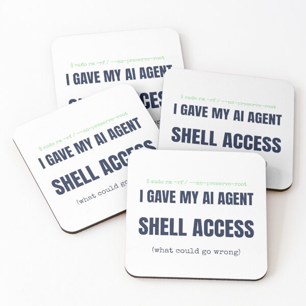 Item preview, I Gave My Agent Shell Access Funny Dev Sticker designed and sold by BerkleyCo.