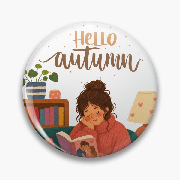 Item preview, hello autumn cozy girl reading book  designed and sold by stileepensieri.