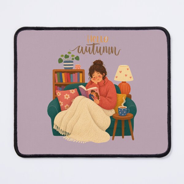 Item preview, hello autumn cozy girl reading book designed and sold by stileepensieri.