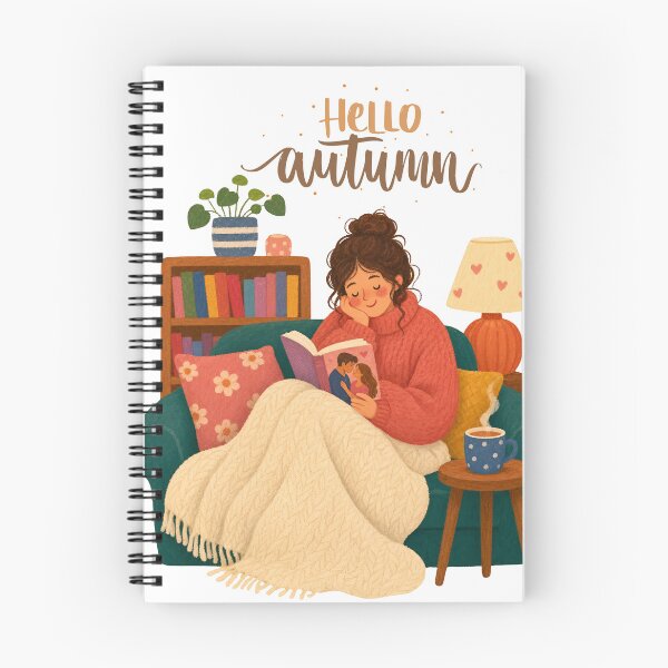 Item preview, hello autumn cozy girl reading book  designed and sold by stileepensieri.