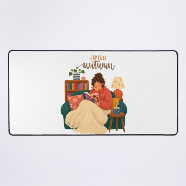 Item preview, hello autumn cozy girl reading book designed and sold by stileepensieri.