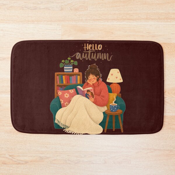 Item preview, hello autumn cozy girl reading book  designed and sold by stileepensieri.