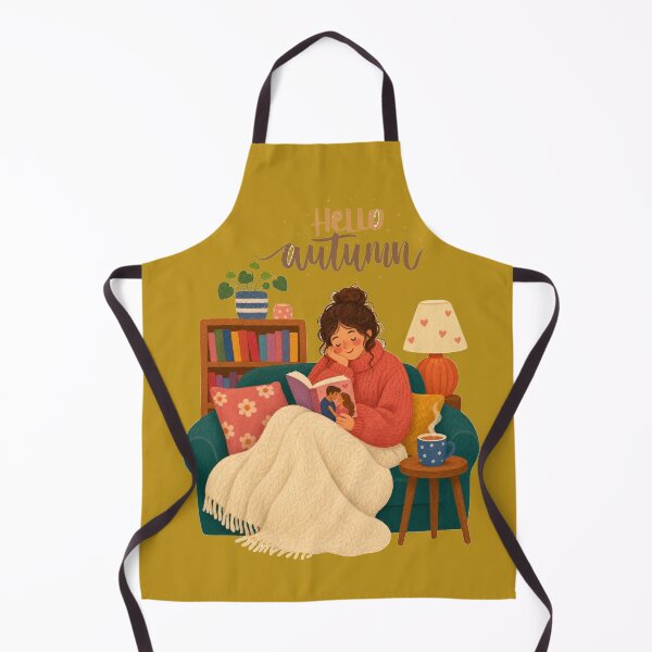 Item preview, hello autumn cozy girl reading book  designed and sold by stileepensieri.