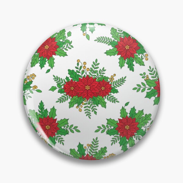 Item preview, Festive Poinsettia Floral Christmas Holiday Pattern designed and sold by Owcomm.