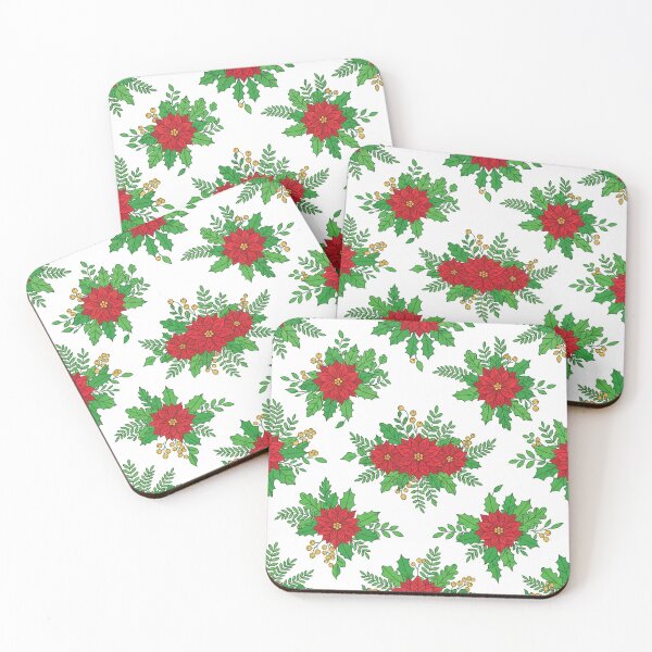 Item preview, Festive Poinsettia Floral Christmas Holiday Pattern designed and sold by Owcomm.