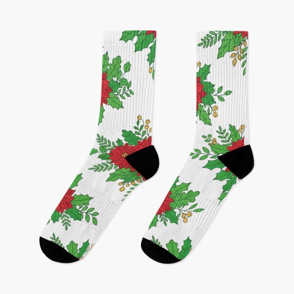 Item preview, Festive Poinsettia Floral Christmas Holiday Pattern designed and sold by Owcomm.