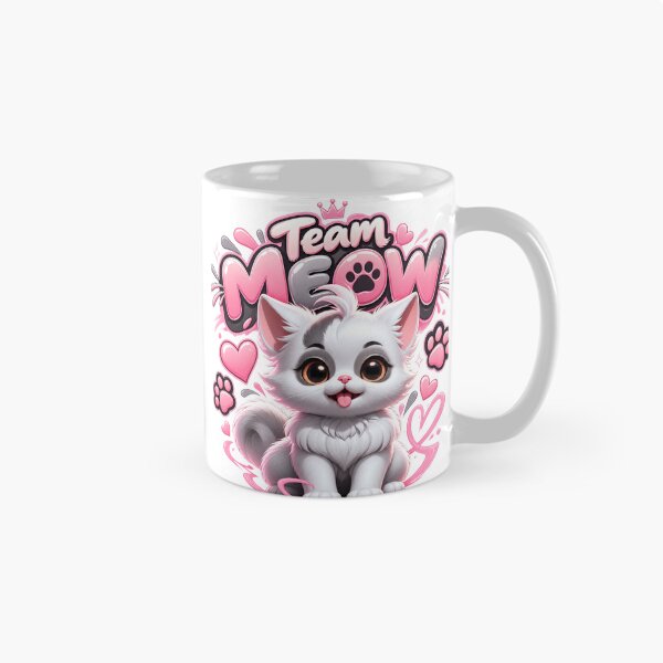 Item preview, Team Meow Cute Kawaii Cat – Pink Hearts & Paw Prints designed and sold by IMuDesigner.