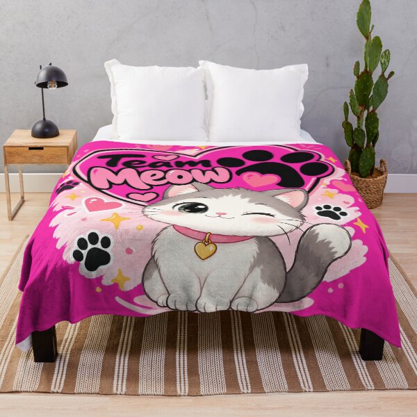 Item preview, Team Meow Kawaii Winking Cat – Cute Pink Paw & Heart Design designed and sold by IMuDesigner.