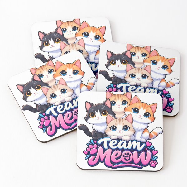 Item preview, Team Meow Kawaii Cat Squad T-Shirt - Cute Feline Crew Tee designed and sold by IMuDesigner.