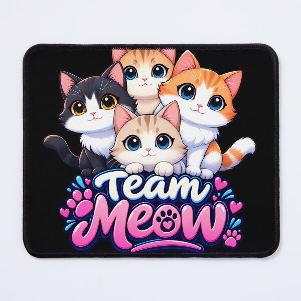 Item preview, Team Meow Kawaii Cat Squad T-Shirt - Cute Feline Crew Tee designed and sold by IMuDesigner.