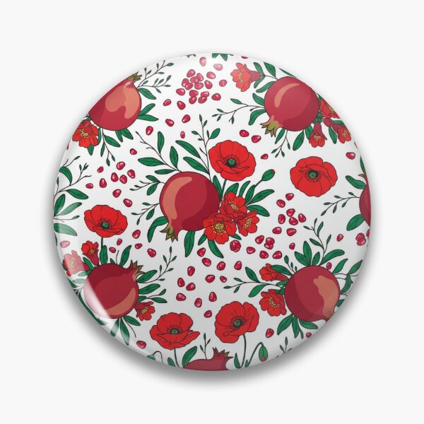 Item preview, Red Pomegranates and Red Poppies Botanical Pattern    designed and sold by Owcomm.