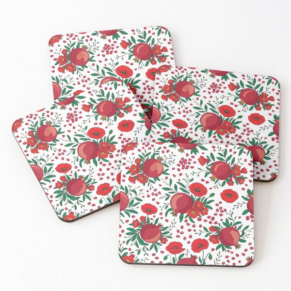 Item preview, Red Pomegranates and Red Poppies Botanical Pattern    designed and sold by Owcomm.