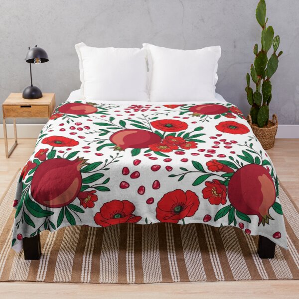 Item preview, Red Pomegranates and Red Poppies Botanical Pattern    designed and sold by Owcomm.