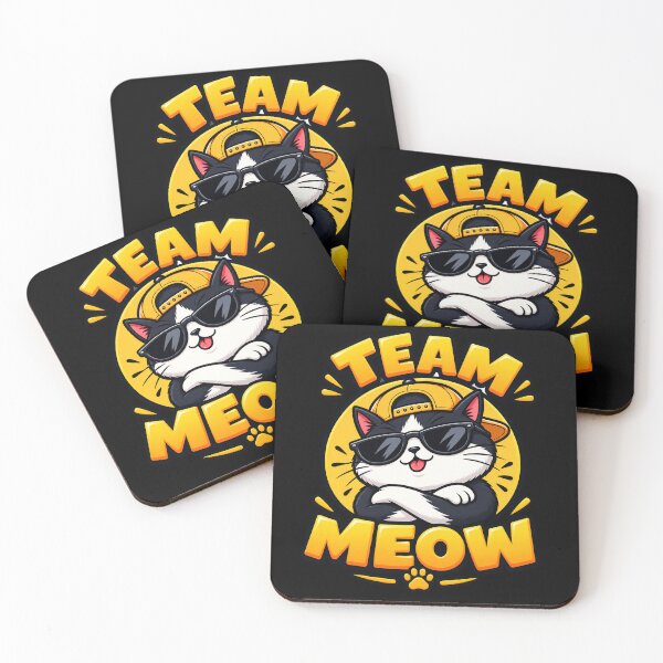 Item preview, Team Meow – Cool Cat with Sunglasses & Cap designed and sold by IMuDesigner.